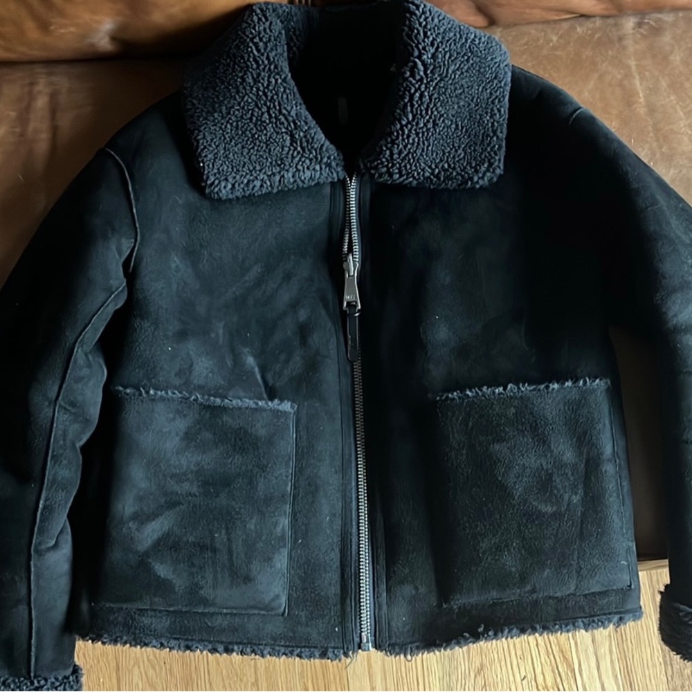 DKNY shearling cropped jacket